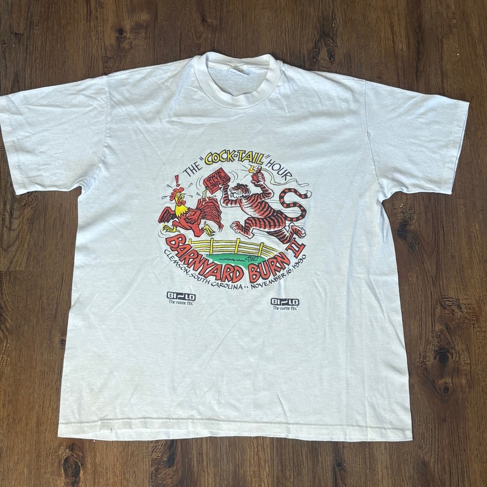 Vintage Clemson University Barnyard Burn II 1990 XL T-Shirt Gamecocks Palmetto